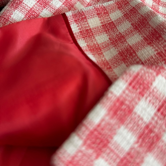 Tommy Hilfiger Pink Gingham Short Sleeve Tweed Button-Up Top – Size 4 - Picture 13 of 14